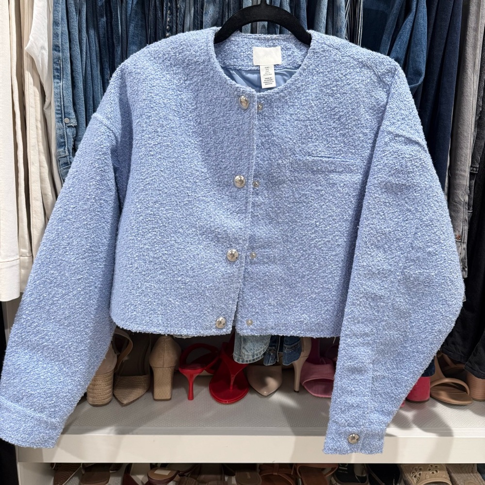 Blue Boucle Cropped Jacket women’s